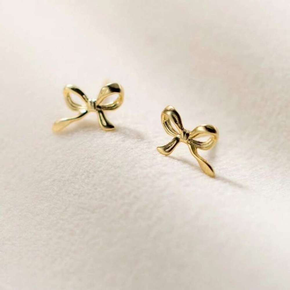 Chic Nation Gold Bow Stud Earrings